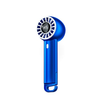 Ръчен вентилатор без лопатки с USB зареждане, дигитален дисплей, сгъваем дизайн, вградена батерия 1200–2000 mAh, 5 скорости