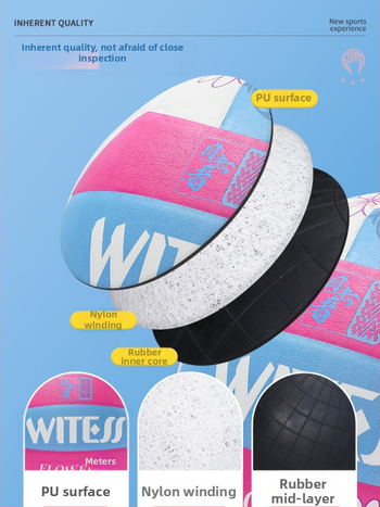 Witess PU treniravimo voleibolo kamuolys, klijuotos siuvus, atsparus dėvėjimui, aukšta elastystė, vidaus treniruotėms, Tautų lygos standartas