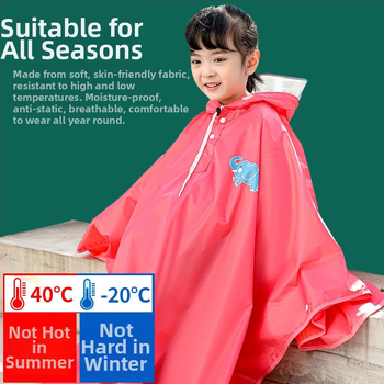 Laste vihmponcho ratta jaoks kapuutsiga, PVC kangas, õhuke stiil, PU veekindel kiht