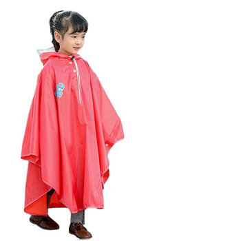Детски дъждовен пончо за велосипед, PVC плат, тънък стил, PU водоустойчив слой, с качулка