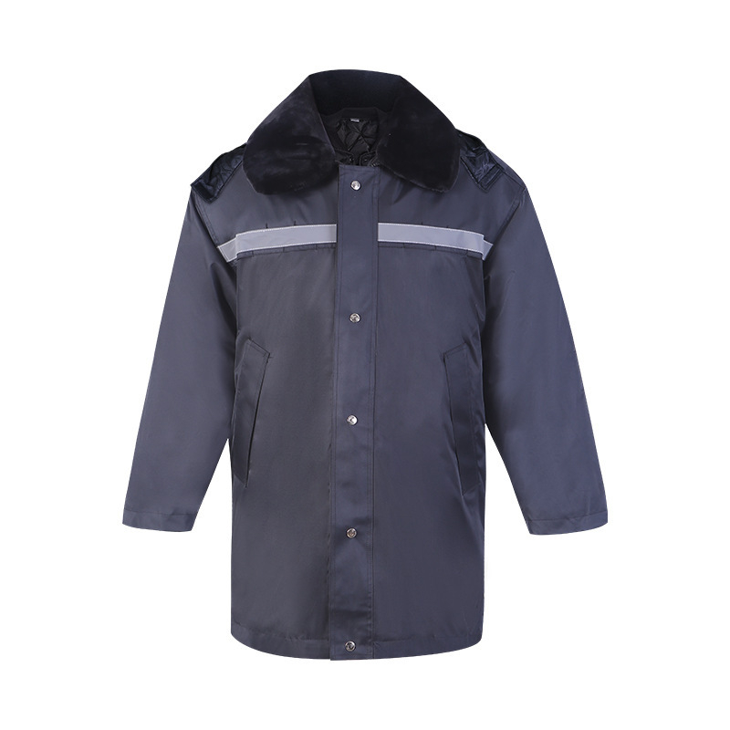 Дълго палто с рефлекторна лента, с отделяема част, мултифункционално за мъже, памучно-смесен плат, водоустойчиво, ветроустойчиво, райета, зима/есен