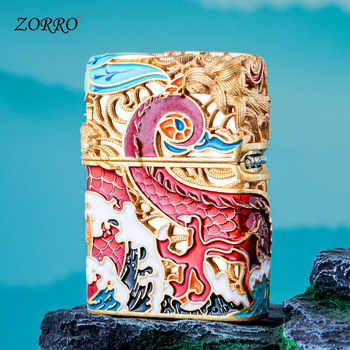 Zorro metāla šķiltava ar kerosīnu, emalēts dizains, atkārtoti lietojams, bohems / japāņu stila, dāvana vīrietim