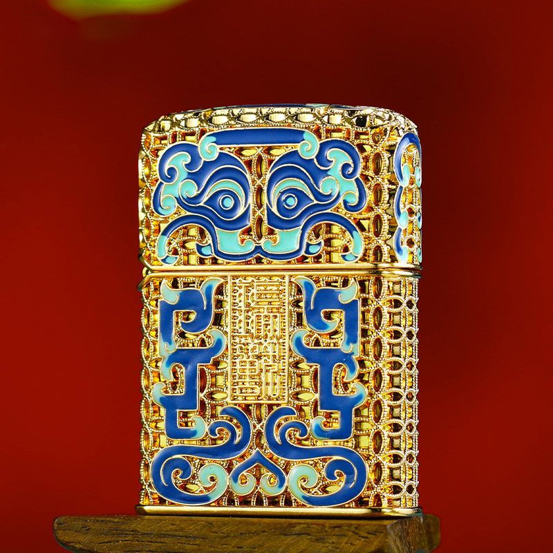 Zorro metāla šķiltava ar kerosīnu, emalēts dizains, atkārtoti lietojams, bohems / japāņu stila, dāvana vīrietim