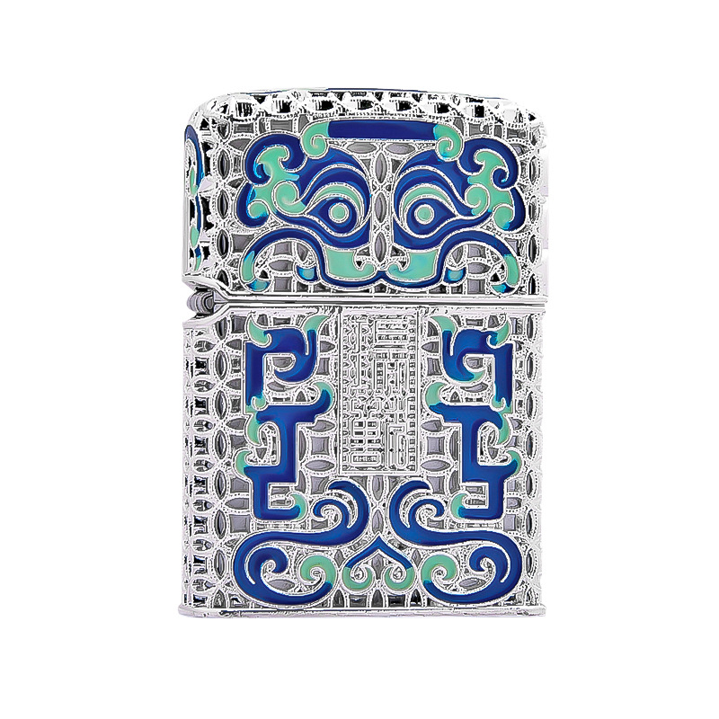 Zorro metāla šķiltava ar kerosīnu, emalēts dizains, atkārtoti lietojams, bohems / japāņu stila, dāvana vīrietim