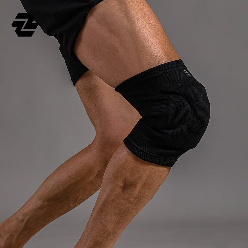 Προστατευτικά γονάτων για βόλεϊ, χορό και πατινάζ — πλεκτό αναπνεύσιμο ύφασμα, παχύ PU σφουγγάρι, πολυεστερικό ύφασμα