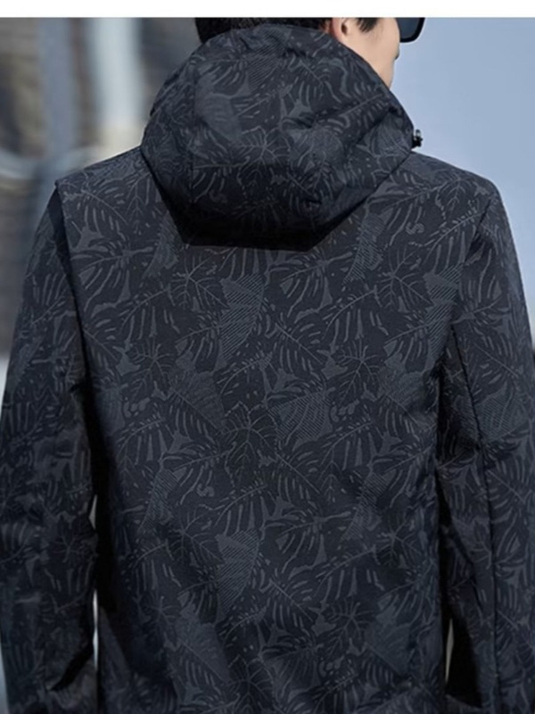 Jachetă bărbătească antivânt cu glugă, guler înalt, fermoar frontal și tiv drept – primăvară-toamnă 2025