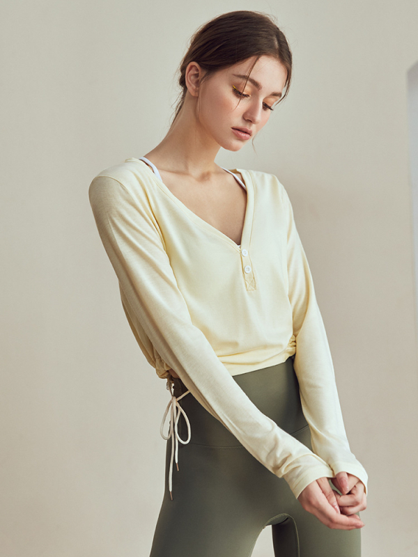 Set de yoga pentru femei, mâneci lungi, culoare uni, 95% poliester + 5% spandex, pentru fitness, alergare