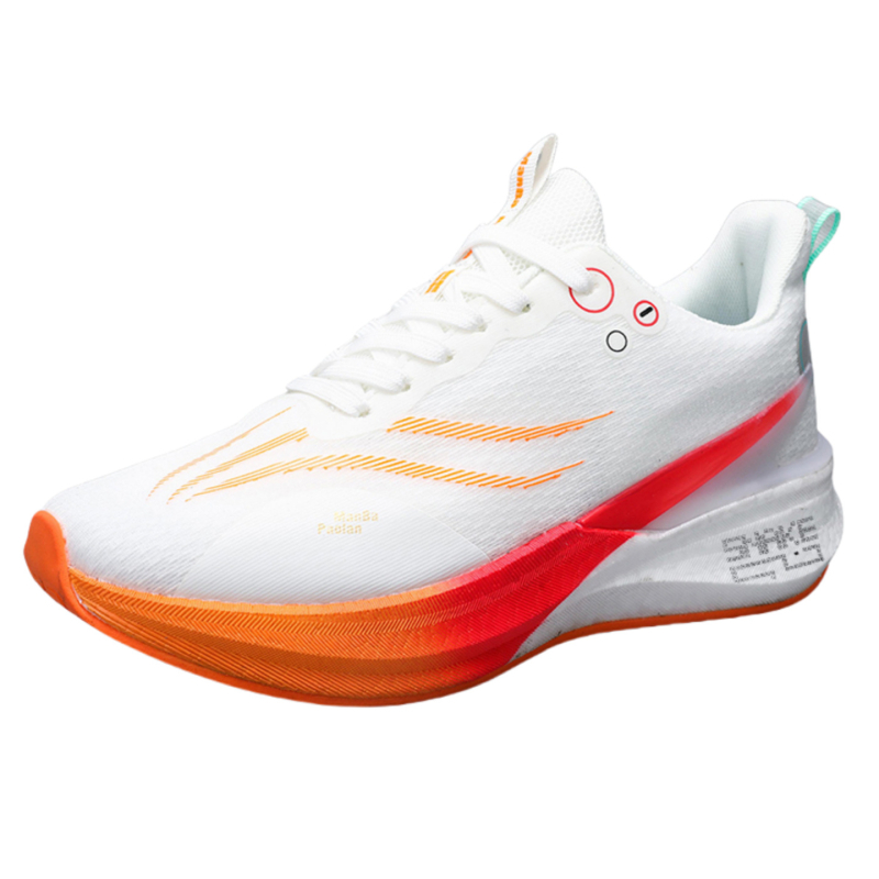 Bežecké topy s karbonovou platňou v prednej časti, priedušný vršok z sieťoviny, šnúrky, nízky profil, tlmiaca podrážka