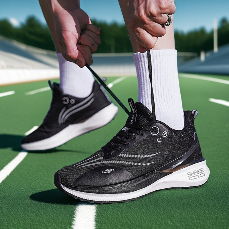 Bežecké topy s karbonovou platňou v prednej časti, priedušný vršok z sieťoviny, šnúrky, nízky profil, tlmiaca podrážka