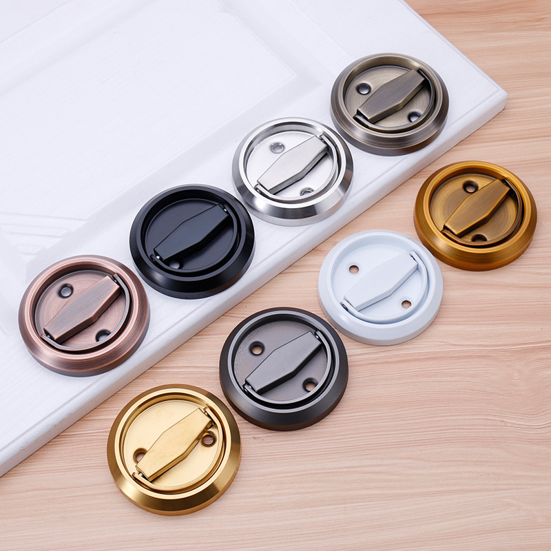 Rejtett ajtózár - 304 rozsdamentes acél, O típus, ball lock mechanizmus, beépített fogantyú, alkalmas faajtókhoz, biztonsági ajtókhoz és beltéri ajtókhoz