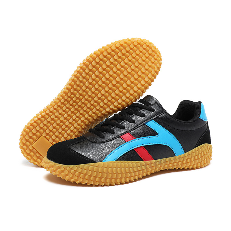 Unisex tenisky na ťahanie lanom – nízky horný diel z PU kože, protišmykové, odolné voči opotrebeniu, šnúrky, EVA vložka, pruhovaný vzor, gumová podrážka