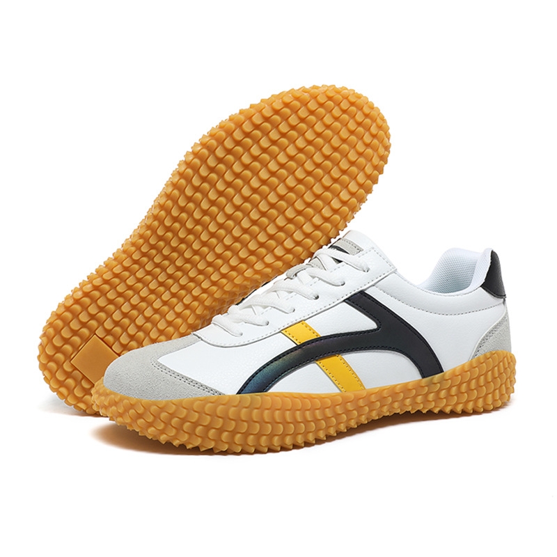 Unisex tenisky na ťahanie lanom – nízky horný diel z PU kože, protišmykové, odolné voči opotrebeniu, šnúrky, EVA vložka, pruhovaný vzor, gumová podrážka