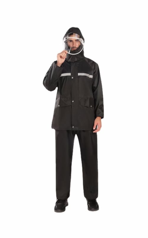 Σετ αδιάβροχο με μπουφάν και παντελόνι, χωριστός σχεδιασμός, Oxford ύφασμα, PVC αδιάβροχος στρώμα, για ενήλικες, κατάλληλο για εξωτερική οδήγηση