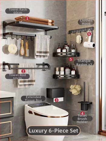 Stenný kúpeľňový úložný regál s vešiakom na uteráky - nerezová oceľ, nosnosť 30 kg, jednoúrovňový, model 300, povrchová úprava vypaľovanou farbou