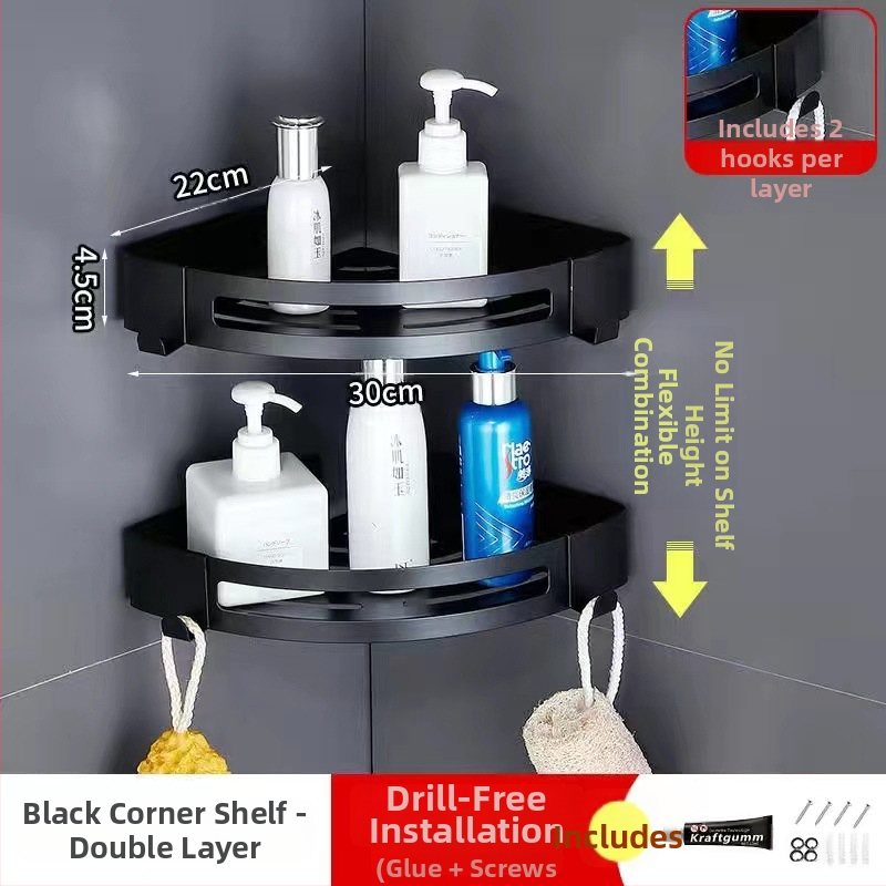 Stenný kúpeľňový úložný regál s vešiakom na uteráky - nerezová oceľ, nosnosť 30 kg, jednoúrovňový, model 300, povrchová úprava vypaľovanou farbou