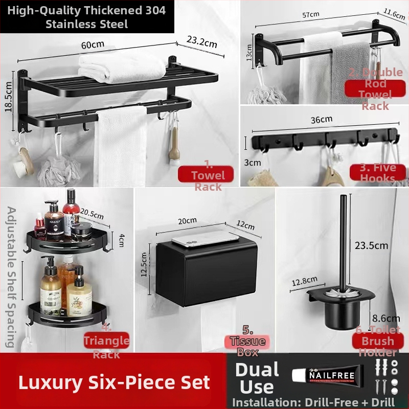 Stenný kúpeľňový úložný regál s vešiakom na uteráky - nerezová oceľ, nosnosť 30 kg, jednoúrovňový, model 300, povrchová úprava vypaľovanou farbou