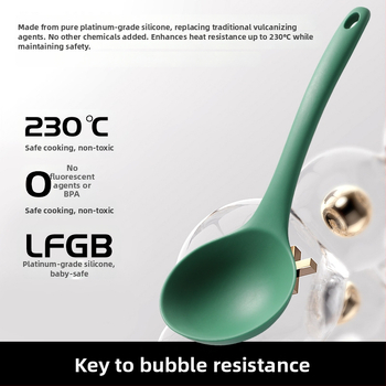 Virtuvės šaukštas - vieno gabalo platininio silikono, rankenėlė visiškai apgaubta platininio silikono, kodas 1005614846, modernus minimalistinis stilius