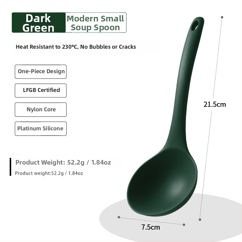 Virtuvės šaukštas - vieno gabalo platininio silikono, rankenėlė visiškai apgaubta platininio silikono, kodas 1005614846, modernus minimalistinis stilius