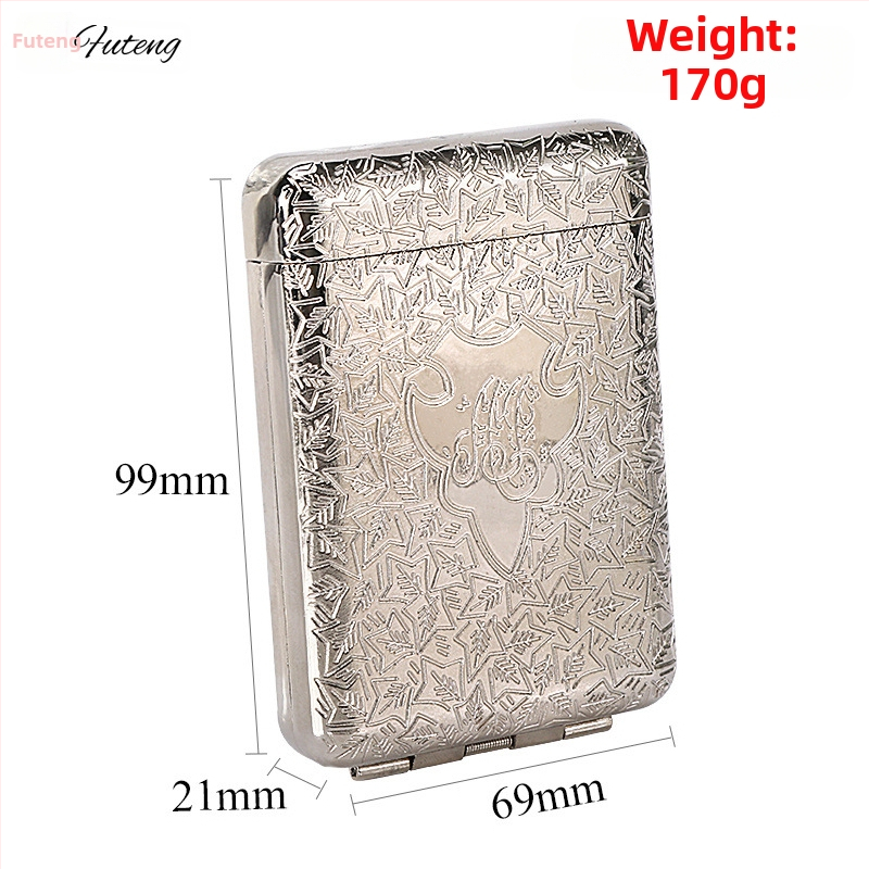 Cigarešu kārba no sakausējuma, triju nodalījumu dizains, klasisks Eiropas gravēts stils, viegls luksuss