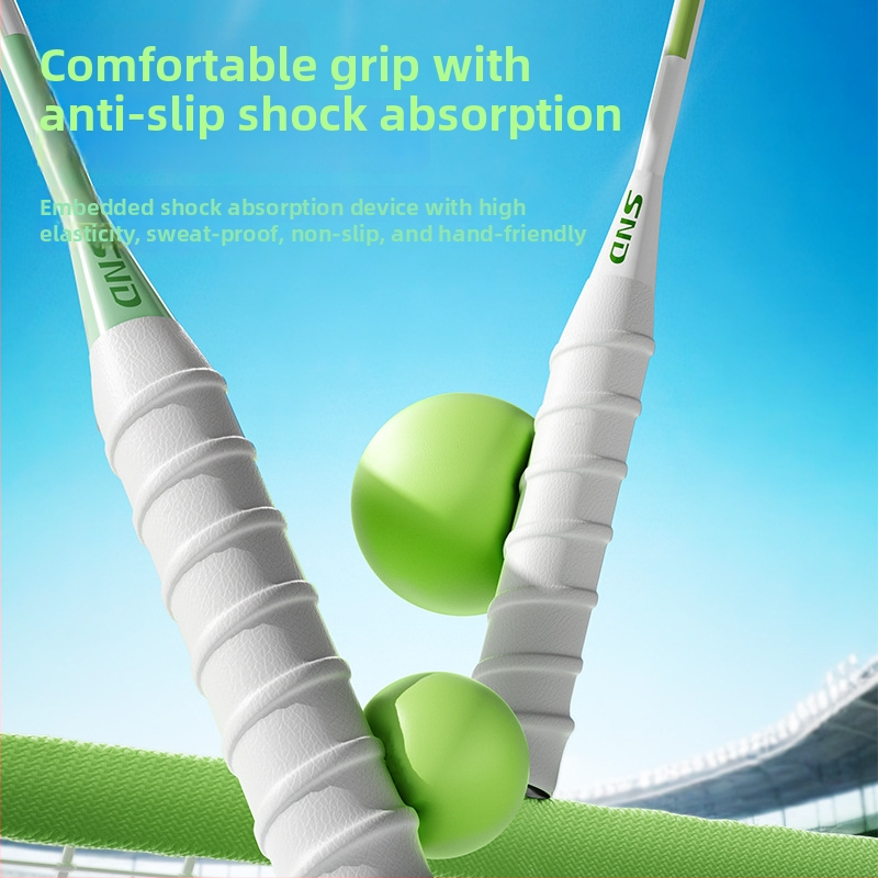 Set badmintonových rakiet pre deti, rám z titanovej zliatiny, hmotnosť 95–100 g, grip G2, stredná tuhosť, SND-24