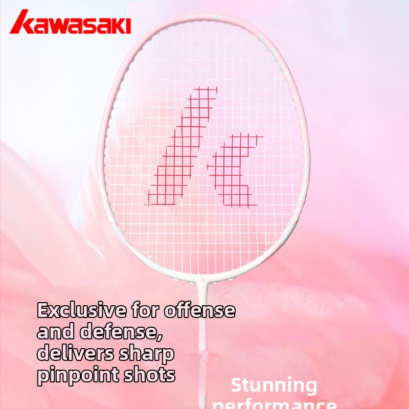 Kawasaki 4U Bedminton Raketa, Rám z karbónového kompozitu, Nylonové struny, Dĺžka 675 mm, Hmotnosť 80–84 g, Úchop G5