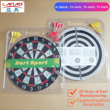 Dartboard komplektas iš augalinių pluoštų popieriaus, dvipusis popierinis taikinys, 1 cm storis, dėžutėje 36 vnt., modeliai LA-12767/15767/17767