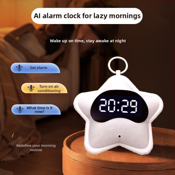 Sanlv häälega juhitav äratuskell LED-digitaalne ekraan, öise valgus, nutikas stseenirežiim