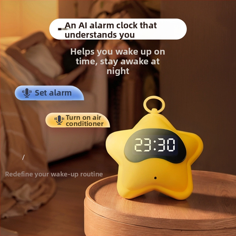 Sanlv häälega juhitav äratuskell LED-digitaalne ekraan, öise valgus, nutikas stseenirežiim