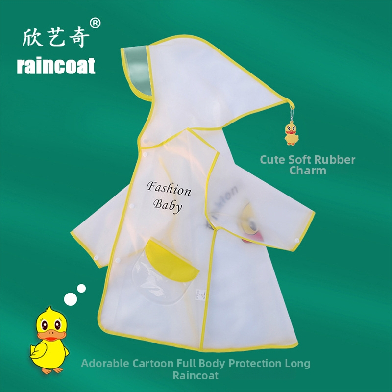 Detské dažďové pončo s celotelovým dizajnom, EVA látka, hrubý štýl, kreslený dizajn