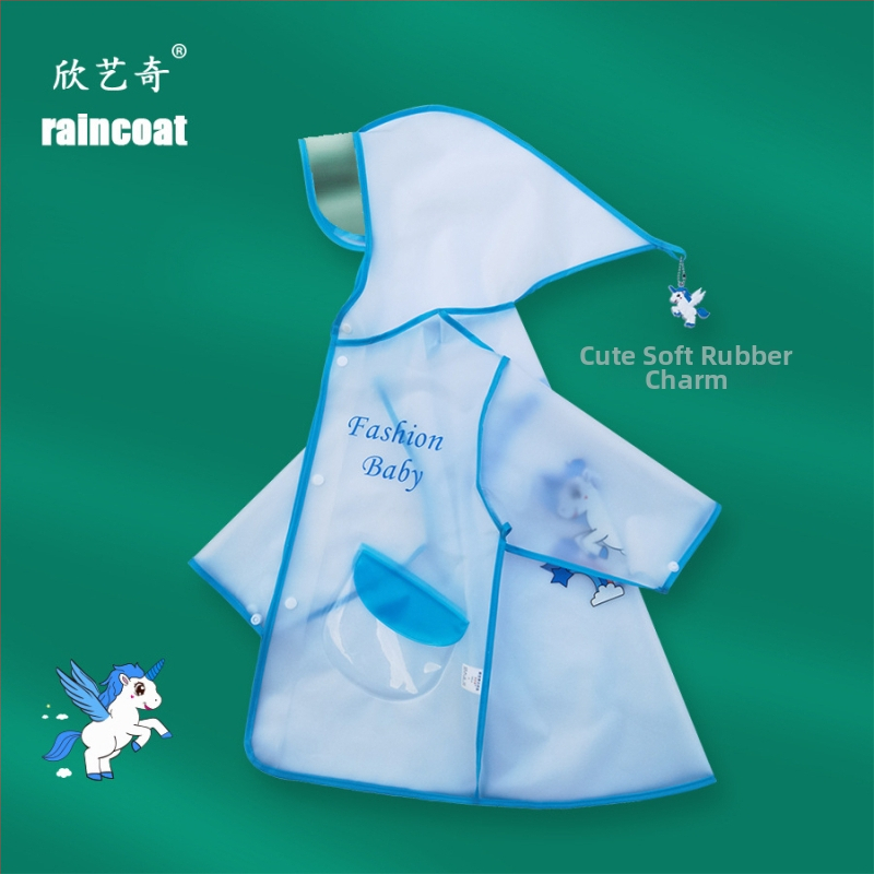 Detské dažďové pončo s celotelovým dizajnom, EVA látka, hrubý štýl, kreslený dizajn