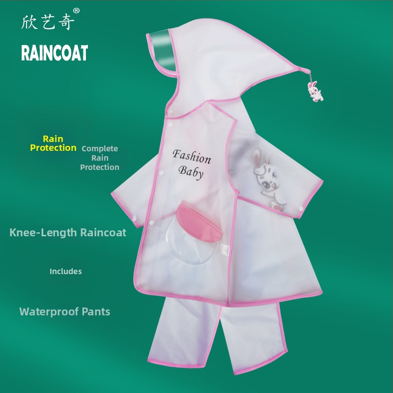 Detské dažďové pončo s celotelovým dizajnom, EVA látka, hrubý štýl, kreslený dizajn