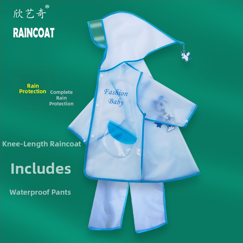 Detské dažďové pončo s celotelovým dizajnom, EVA látka, hrubý štýl, kreslený dizajn