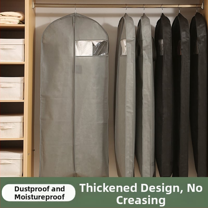 Set zaštitnih futrola za odjeću s prozirnim prozorom, jednostavan moderni stil; PEVA materijal; za odijelo, kaput, perjanu jaknu i vjenčanu haljinu; zaštita od prašine i vlage; za putovanja ili skladištenje u spavaćoj sobi.