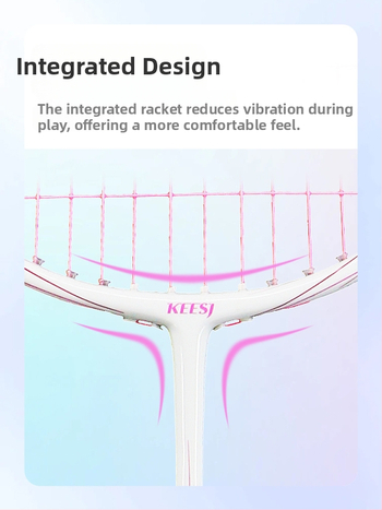 Badmintono raketė – anglies pluošto rėmas, svoris 85–89 g, tiesus smūgis, tinkama pradedantiesiems