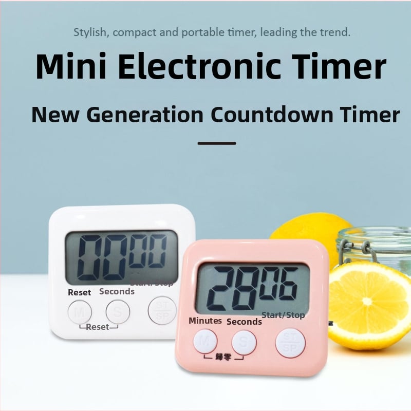 Kaitai KT temporizator digital cu alarmă și cronograf, afișaj LED, alimentare cu baterie, ABS carcasă, formă dreptunghiulară