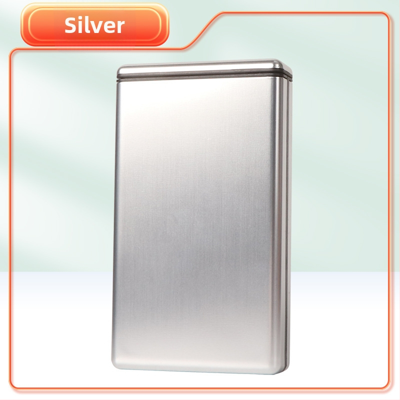 Metāla cigarešu kārba, ļoti plāna, slīdējošs vāciņš, 20 gab., mūsdienīgs minimālisma stils