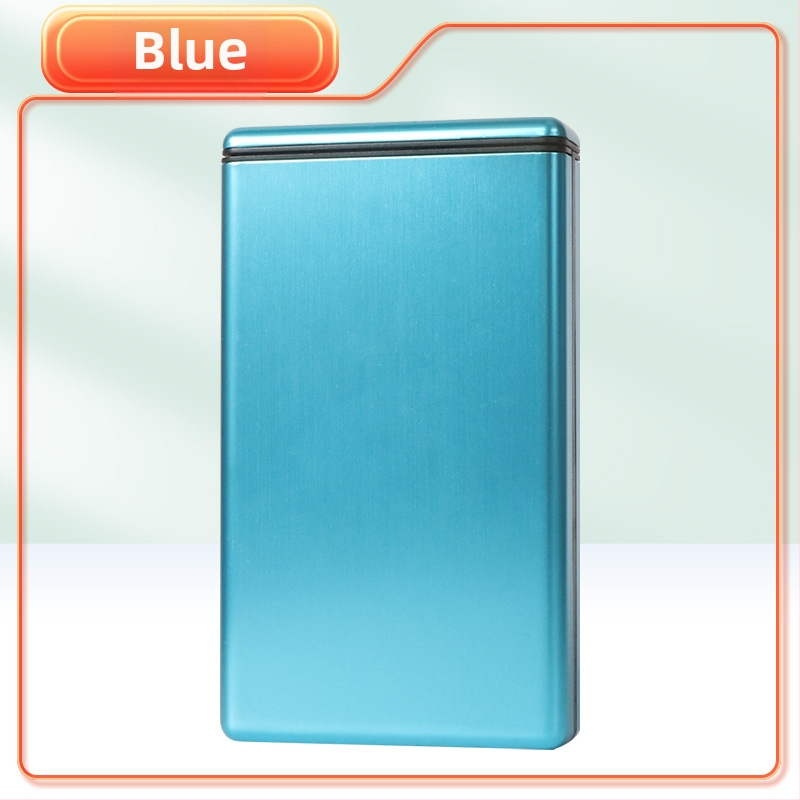 Metāla cigarešu kārba, ļoti plāna, slīdējošs vāciņš, 20 gab., mūsdienīgs minimālisma stils