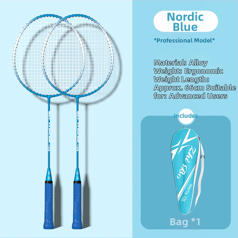 Bedminton raketa s Ferroalloy rámom, nylonovými vláknami, pre začiatočníkov a juniorov, stredná tvrdosť tyče, vhodná pre fitness a beh