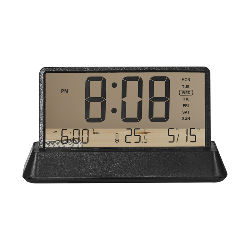 Budilnik s LCD brojevima, alarm, vječni kalendar, prikaz tjedna (napajanje baterijom)