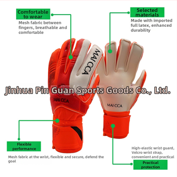 Vārtsarga cimdi bērniem, latex ar pirkstu aizsardzību, ST-828-2, Pinguan, futbola treniņam