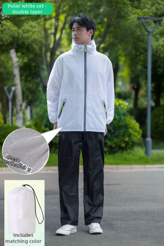 Huijia lietus mēteļa un biksu komplekts, ultra plāns tafta ar PU pārklājumu, piemērots motociklam/e-velosipēdam, dalīts tips