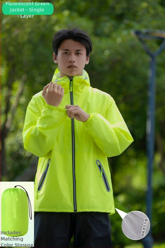 Huijia lietus mēteļa un biksu komplekts, ultra plāns tafta ar PU pārklājumu, piemērots motociklam/e-velosipēdam, dalīts tips