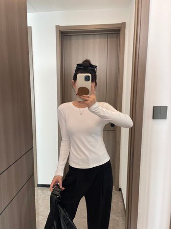 ALOGANT Medvilniniai marškinėliai su ilgomis rankovėmis su ribine tekstūra – drėgmės reguliavimas, greitas džiūvimas, siaura kirpimo linija, ilgis 50–54 cm