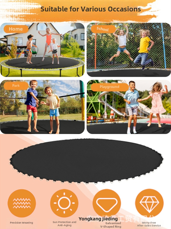 DOUTK PP trampolīnas lēciena plāksne – apaļa elastīga auduma, universāla izmantošana, droši bērniem, pielāgota apstrāde