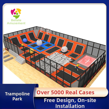Liels iekštelpu trampolīnu parks — Besle modelis 01, koksnes materiāls, visām vecumu grupām, vietas izklaides aprīkojums