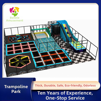 Liels iekštelpu trampolīnu parks — Besle modelis 01, koksnes materiāls, visām vecumu grupām, vietas izklaides aprīkojums