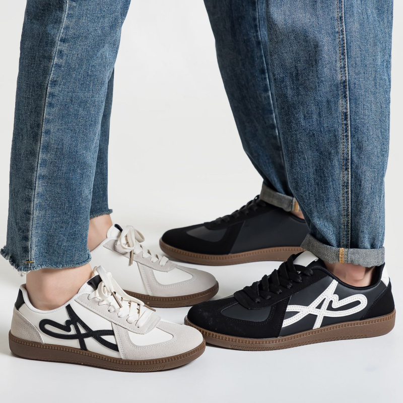 Pantofi sport casual unisex — ușori, partea superioară PU, talpă PVC, închidere cu șireturi, vârf rotund