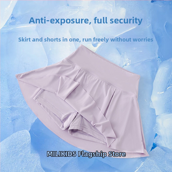 Lastele badmintonile pliiusri seelik, kiiresti kuivav jää-siidkanga, 89,1% nailon, A-telje lõige, vooder nailon, suvi