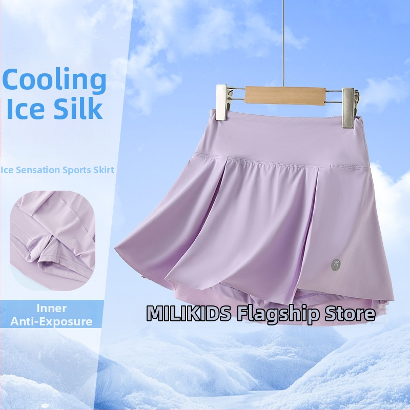 Lastele badmintonile pliiusri seelik, kiiresti kuivav jää-siidkanga, 89,1% nailon, A-telje lõige, vooder nailon, suvi