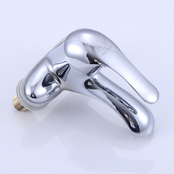 Смесител за баня под плот за умивалник, двуръкохватков, с две дупки, керамичен патрон, вход 20 мм, изход 20 мм